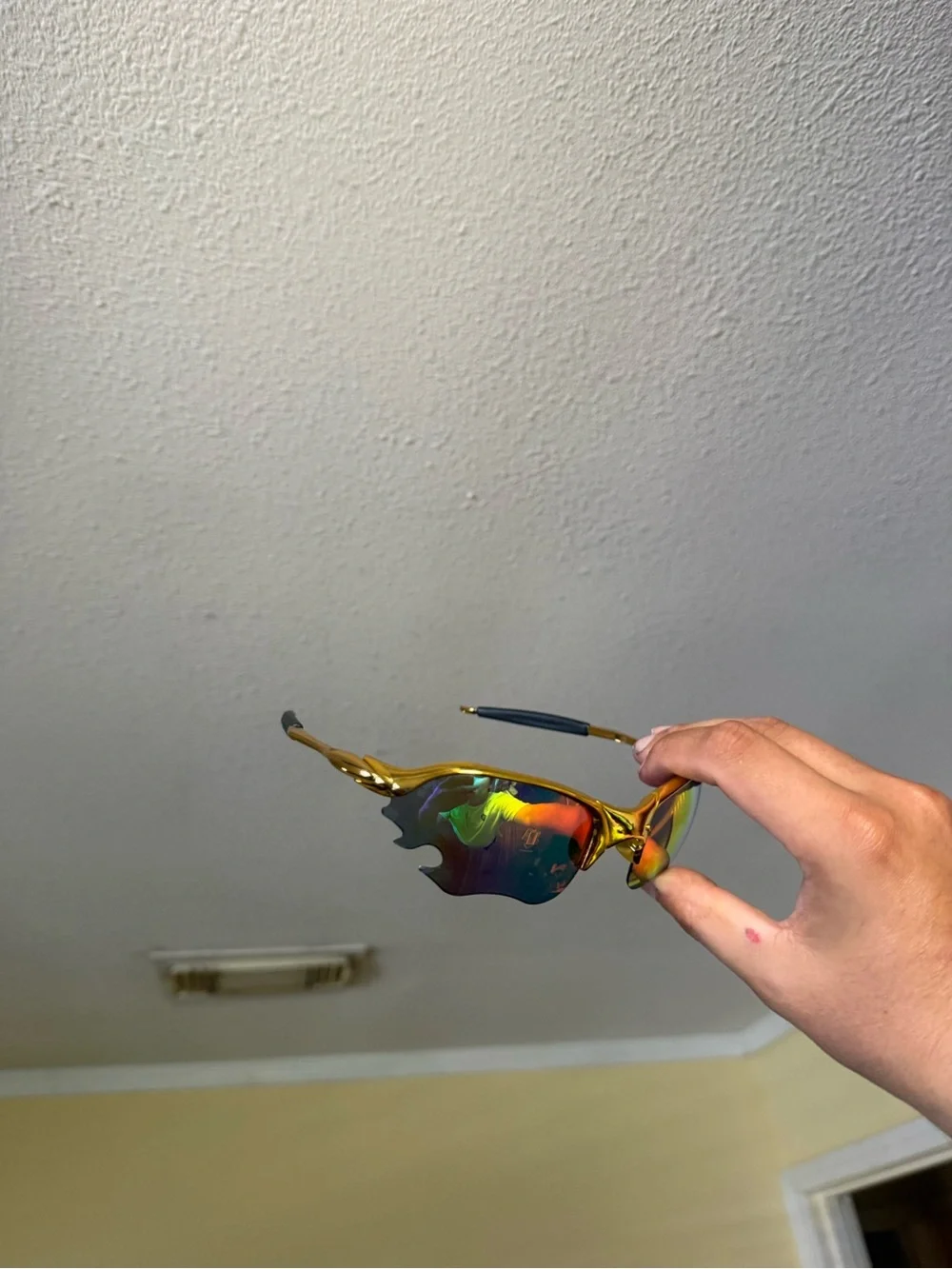 Gold Rim Mirrored Sport Sunglasses Oakley